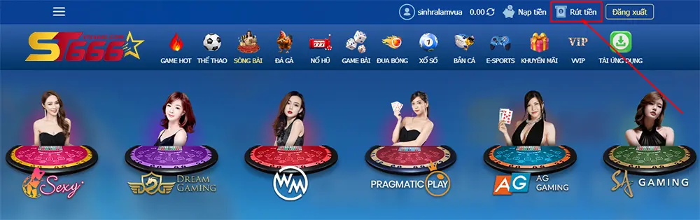 Điều kiện rút tiền ST666