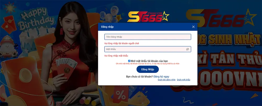 Đăng Ký Đăng Nhập ST666 Dễ Dàng Chỉ Trong 3 Phút 2 Hướng dẫn đăng nhập ST666