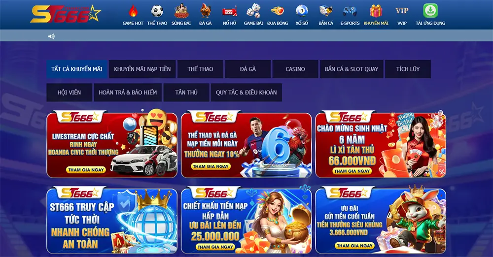 Khám phá danh sách chương trình khuyến mãi ST666
